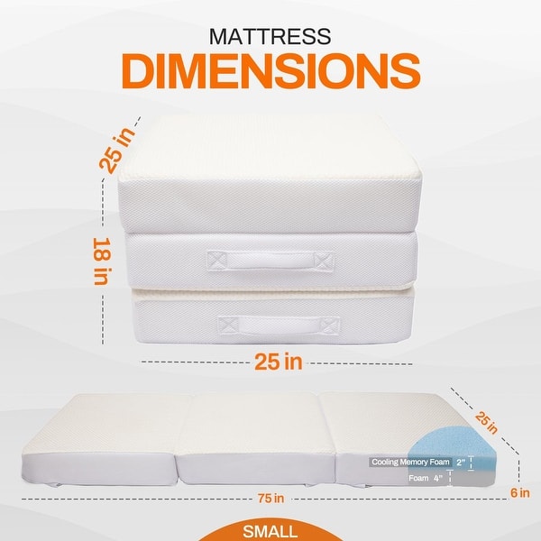 Cheer Collection Trifold 6" Folding Mattress with 2" Gel Infused